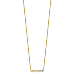 14K Lab Grown Diamond VS/SI GH, Beaded Bar Necklace