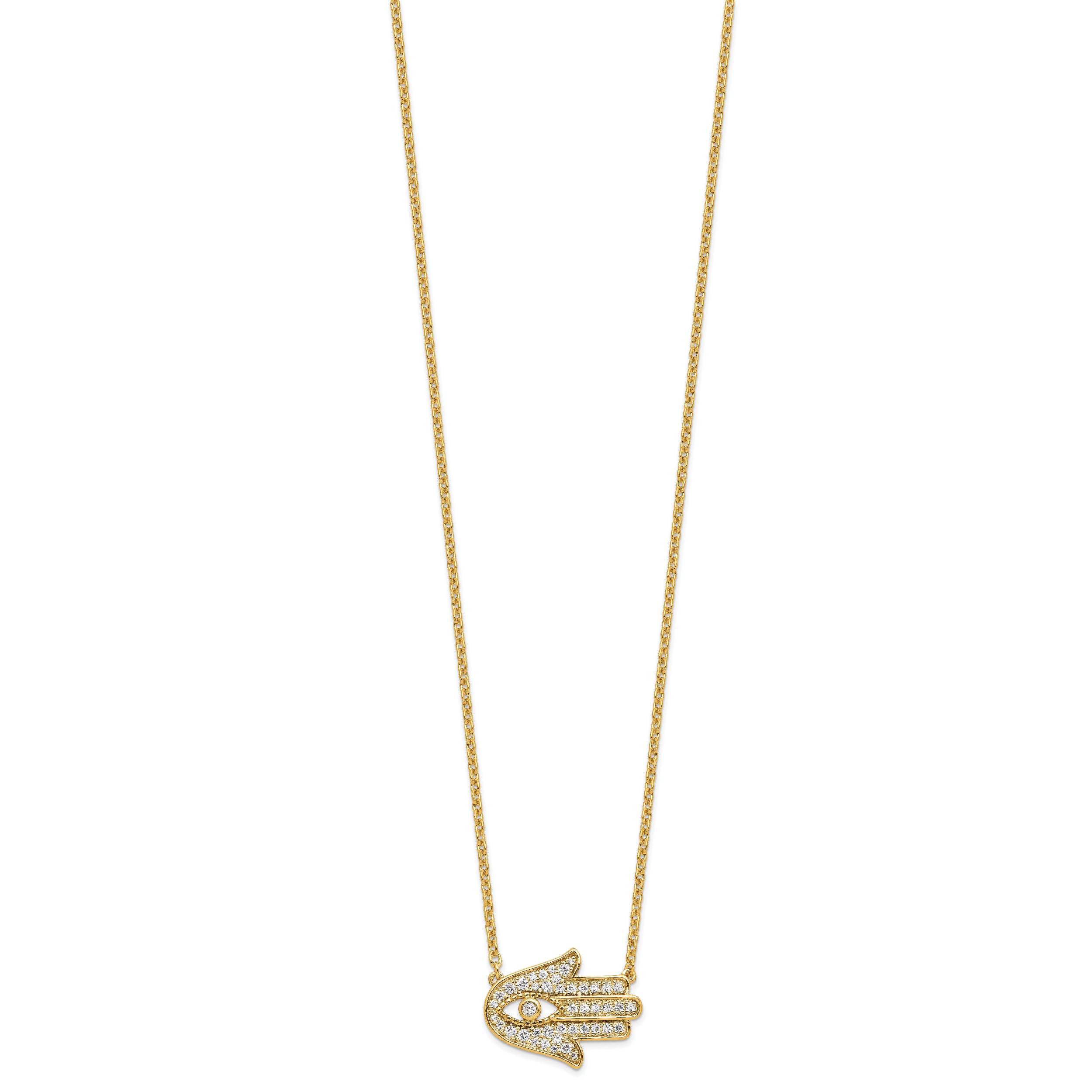 14K Lab Grown Diamond VS/SI GH, Hamsa Necklace