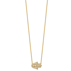 14K Lab Grown Diamond VS/SI GH, Hamsa Necklace