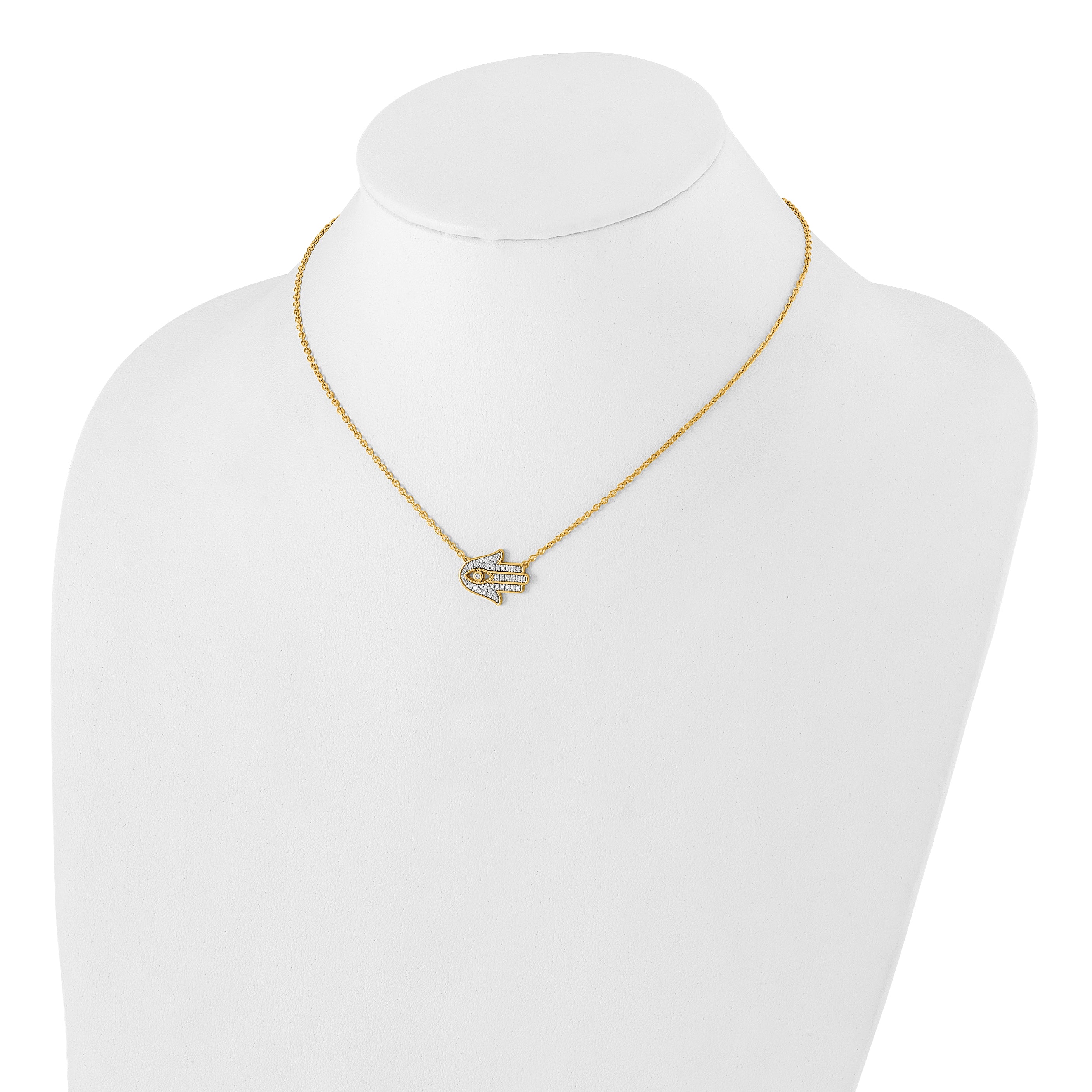 14K Lab Grown Diamond VS/SI GH, Hamsa Necklace