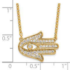 14K Lab Grown Diamond VS/SI GH, Hamsa Necklace