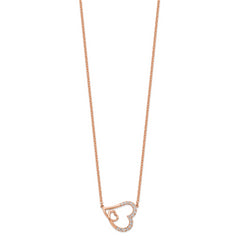 14K Rose Gold Lab Grown Diamond VS/SI GH, Intertwined Hearts Necklac