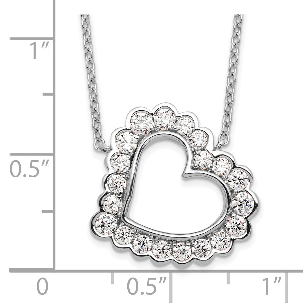 14K White Gold Lab Grown Diamond VS/SI GH, Heart Necklace