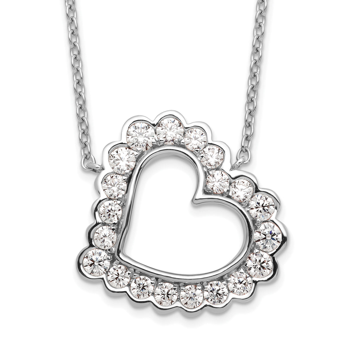 14K White Gold Lab Grown Diamond VS/SI GH, Heart Necklace