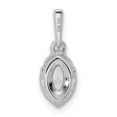 14K White Gold Lab Grown Diamond and White Sapphire Pendant