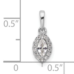 14K White Gold Lab Grown Diamond and White Sapphire Pendant