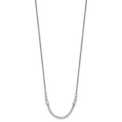 14K White Gold Lab Grown Diamond Tennis Style Bolo Adjustable Necklace