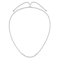 14K White Gold Lab Grown Diamond Tennis Style Bolo Adjustable Necklace