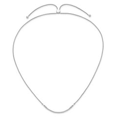 14K White Gold Lab Grown Diamond Tennis Style Bolo Adjustable Necklace