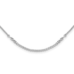 14K White Gold Lab Grown Diamond Tennis Style Bolo Adjustable Necklace