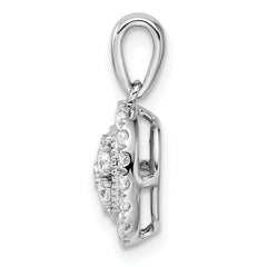 14K White Gold Lab Grown Diamond Oval Halo Pendant