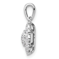 14K White Gold Lab Grown Diamond Halo Pendant