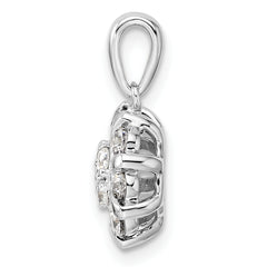 14K White Gold Lab Grown Diamond Halo Pendant