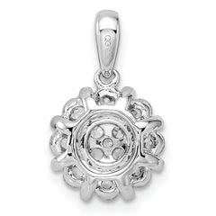 14K White Gold Lab Grown Diamond Halo Pendant