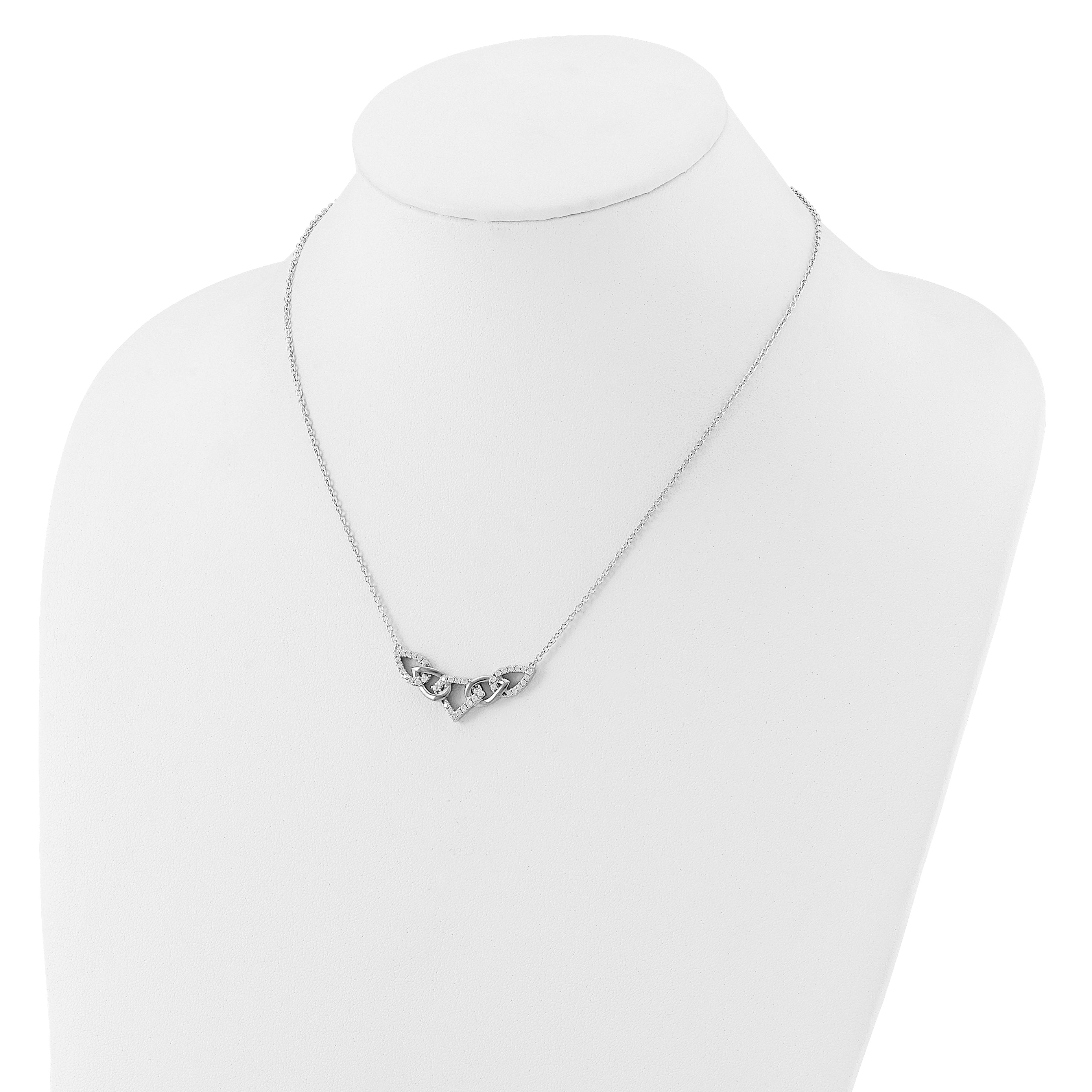 14K White Gold Lab Grown Diamond Linked Teardrop Necklace