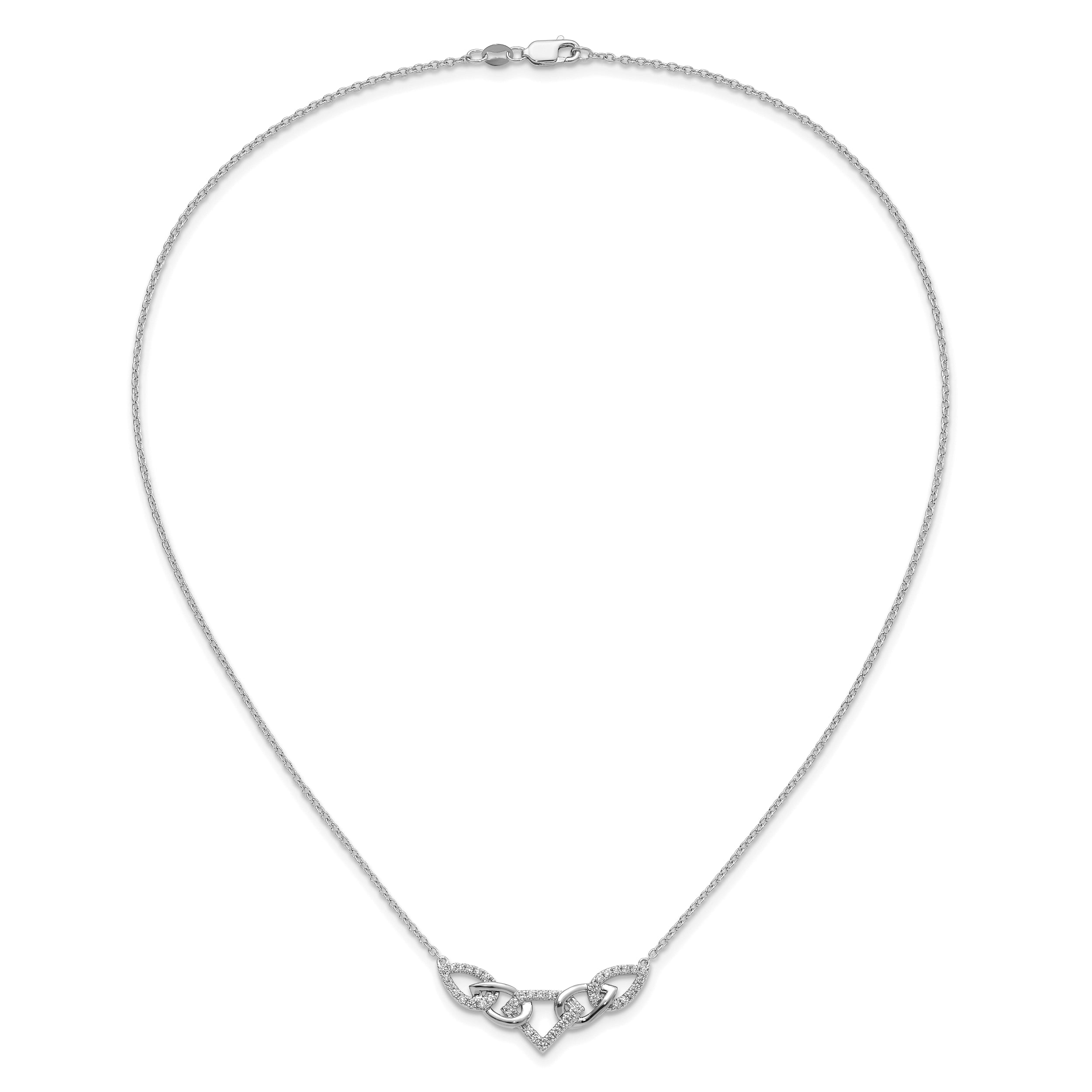 14K White Gold Lab Grown Diamond Linked Teardrop Necklace