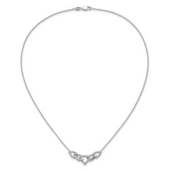 14K White Gold Lab Grown Diamond Linked Teardrop Necklace