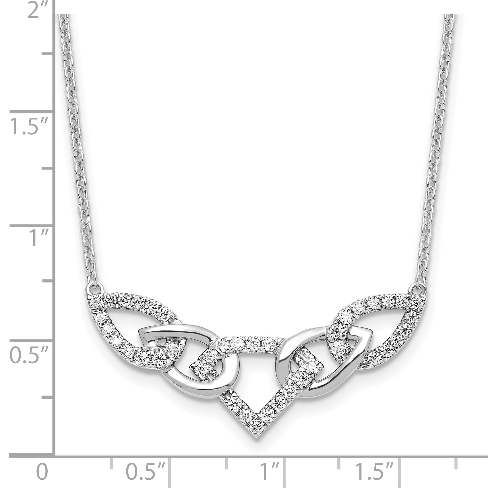 14K White Gold Lab Grown Diamond Linked Teardrop Necklace