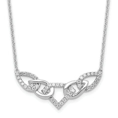 14K White Gold Lab Grown Diamond Linked Teardrop Necklace