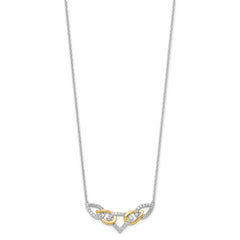 14K Two-Tone Lab Grown Diamond Linked Teardrop Necklace