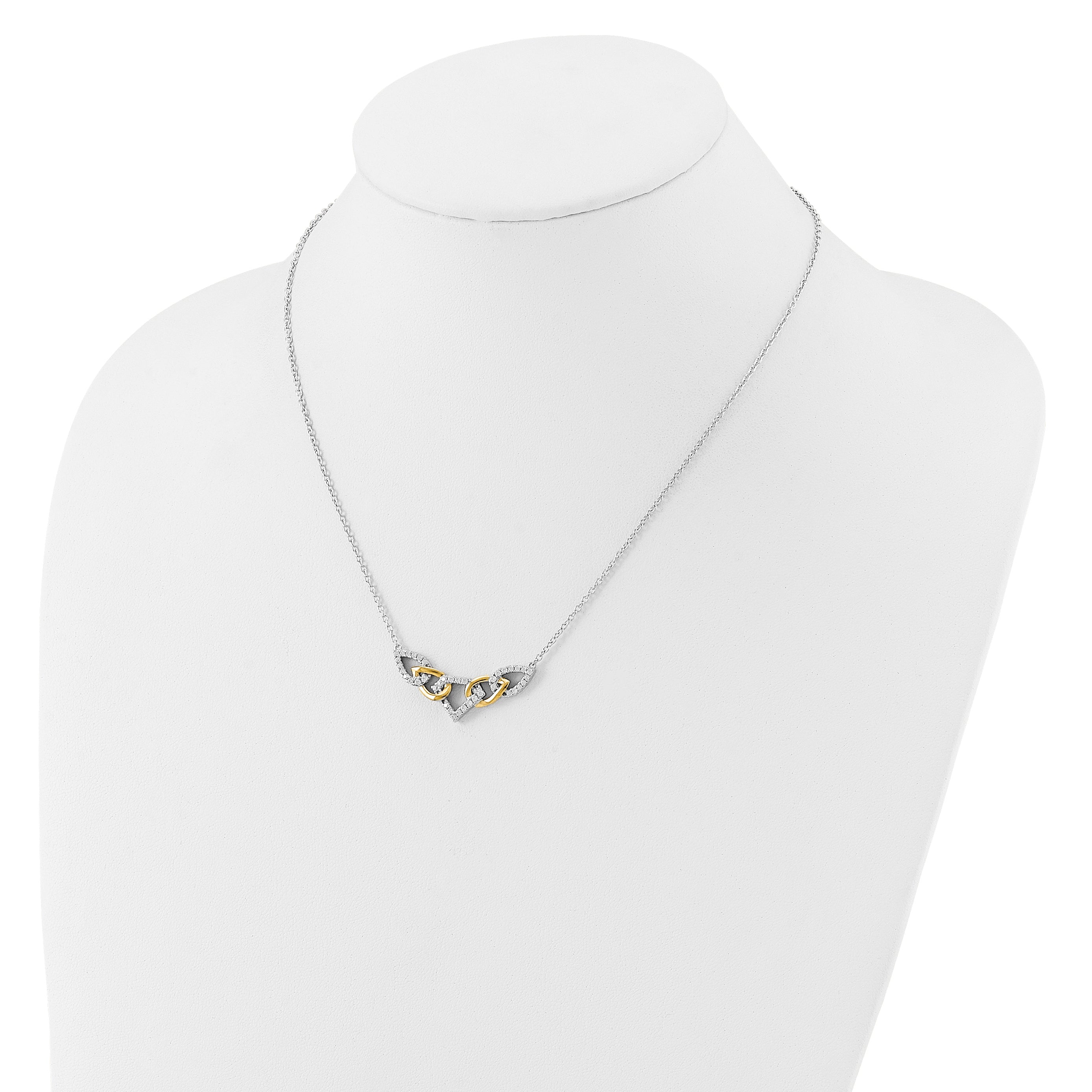 14K Two-Tone Lab Grown Diamond Linked Teardrop Necklace