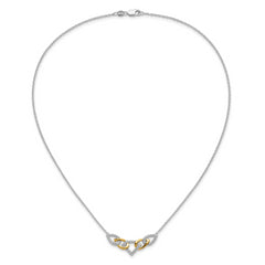 14K Two-Tone Lab Grown Diamond Linked Teardrop Necklace