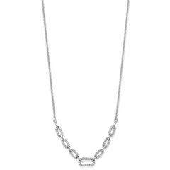 14K White Gold Lab Grown Diamond Fancy Link Necklace