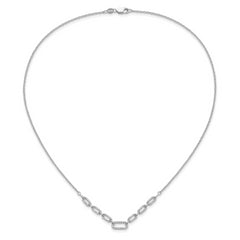 14K White Gold Lab Grown Diamond Fancy Link Necklace