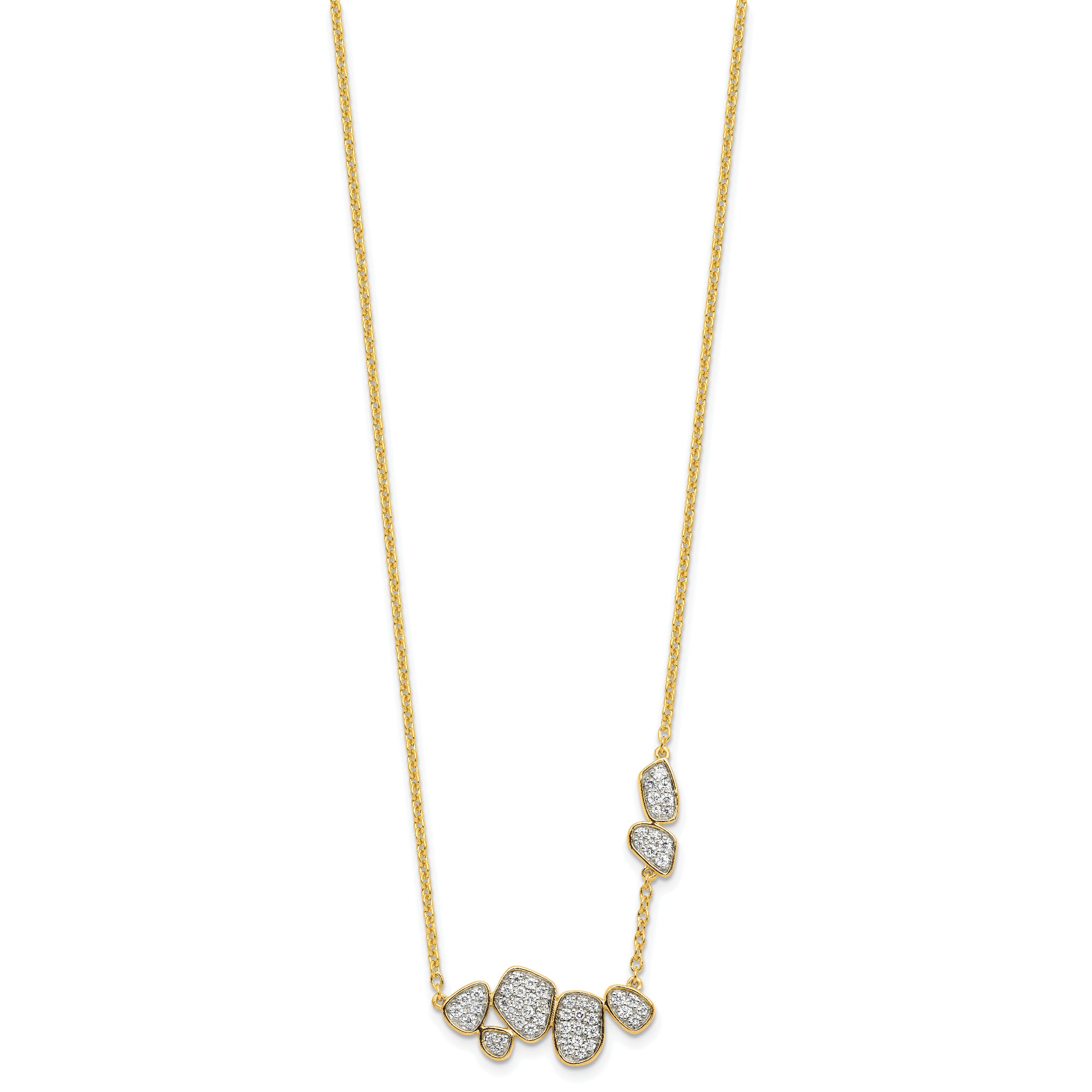 14K Lab Grown Diamond Cluster Necklace