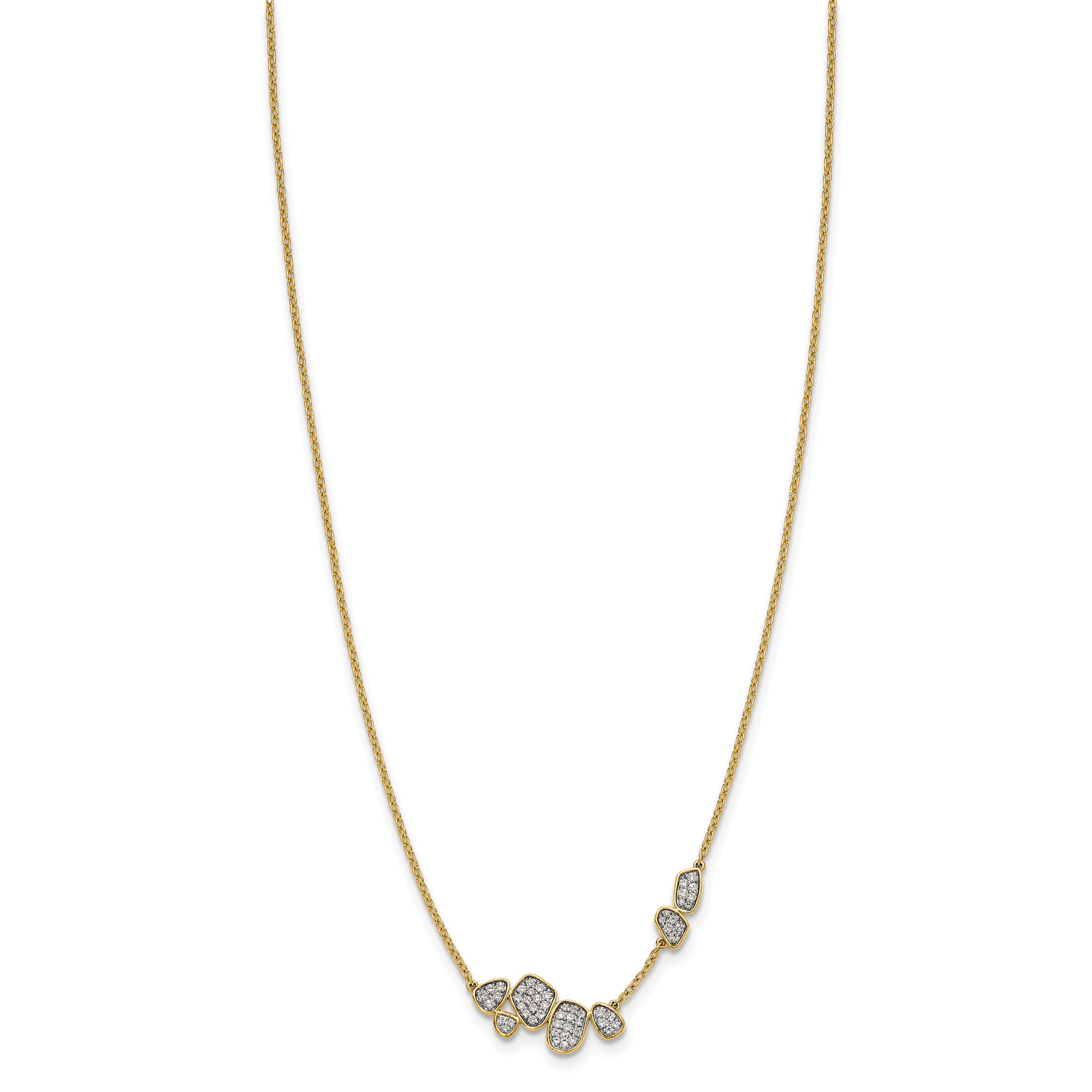 14K Lab Grown Diamond Cluster Necklace