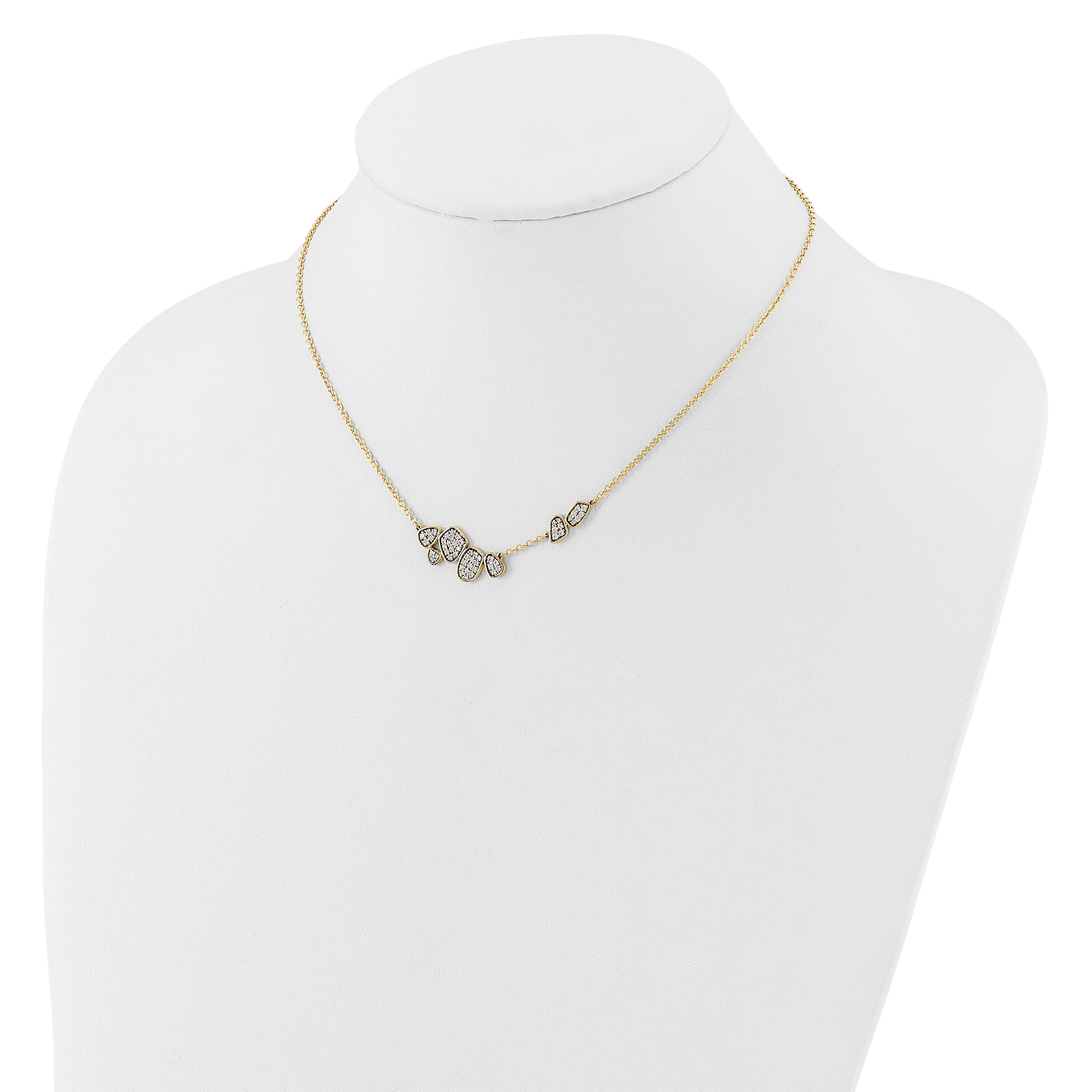 14K Lab Grown Diamond Cluster Necklace