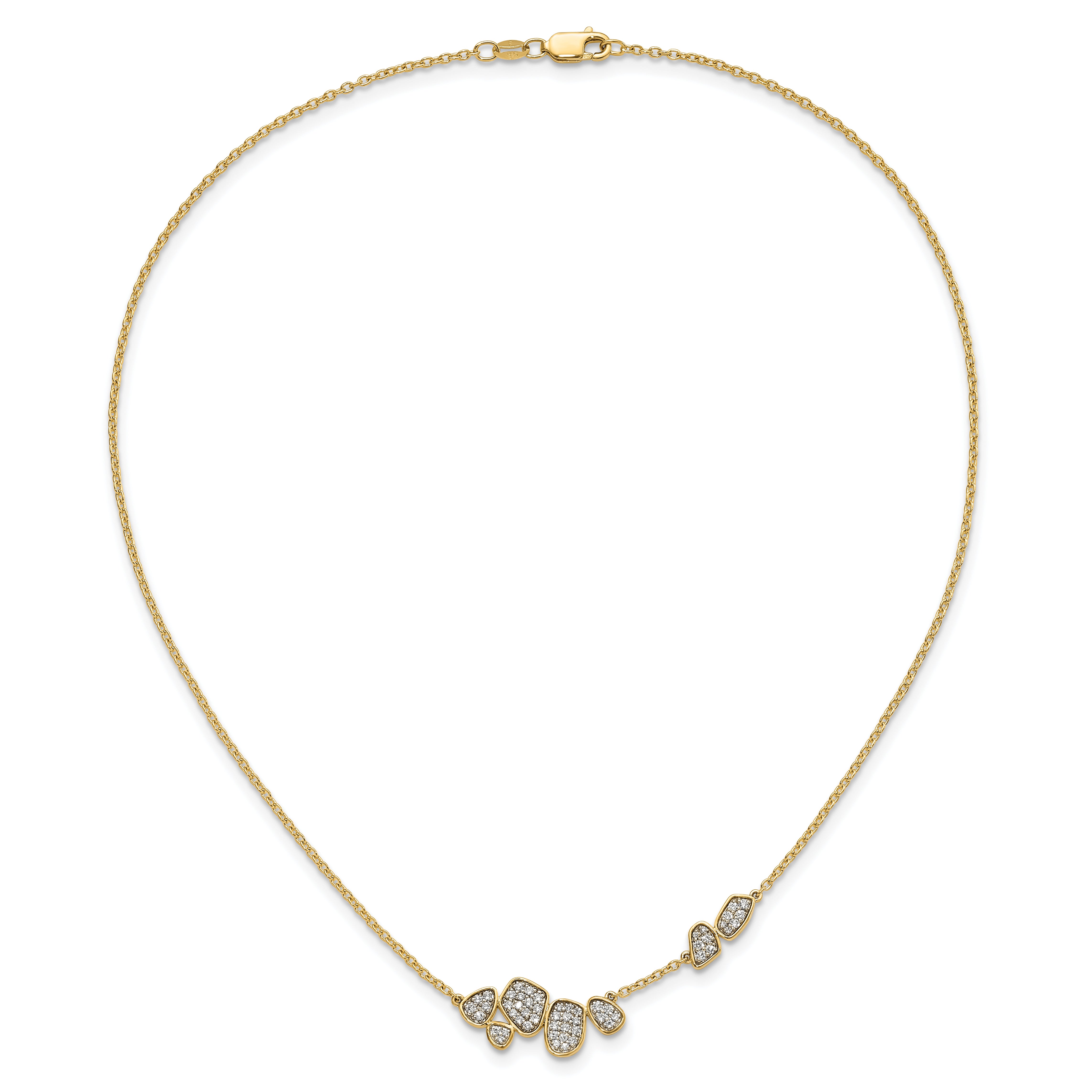 14K Lab Grown Diamond Cluster Necklace