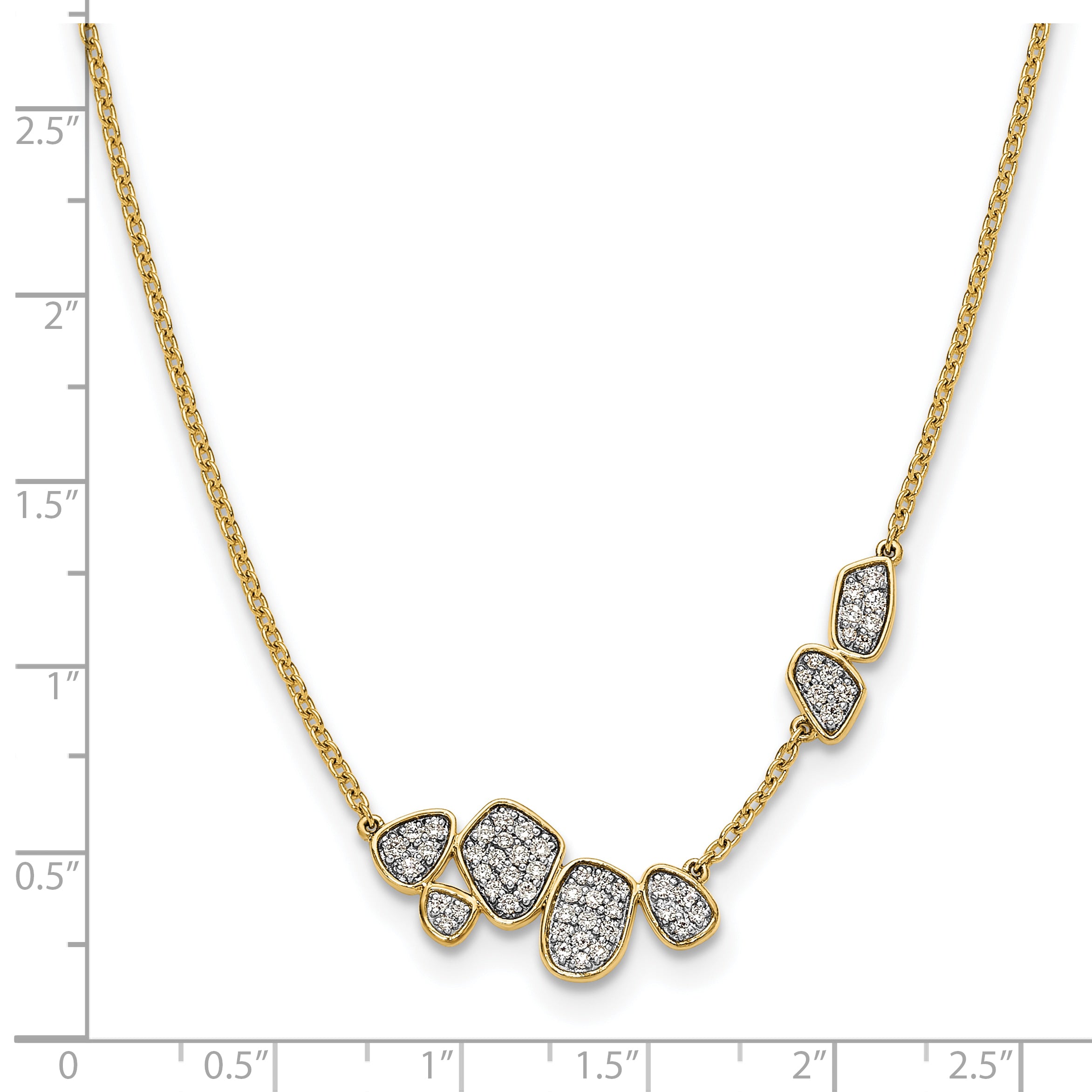 14K Lab Grown Diamond Cluster Necklace