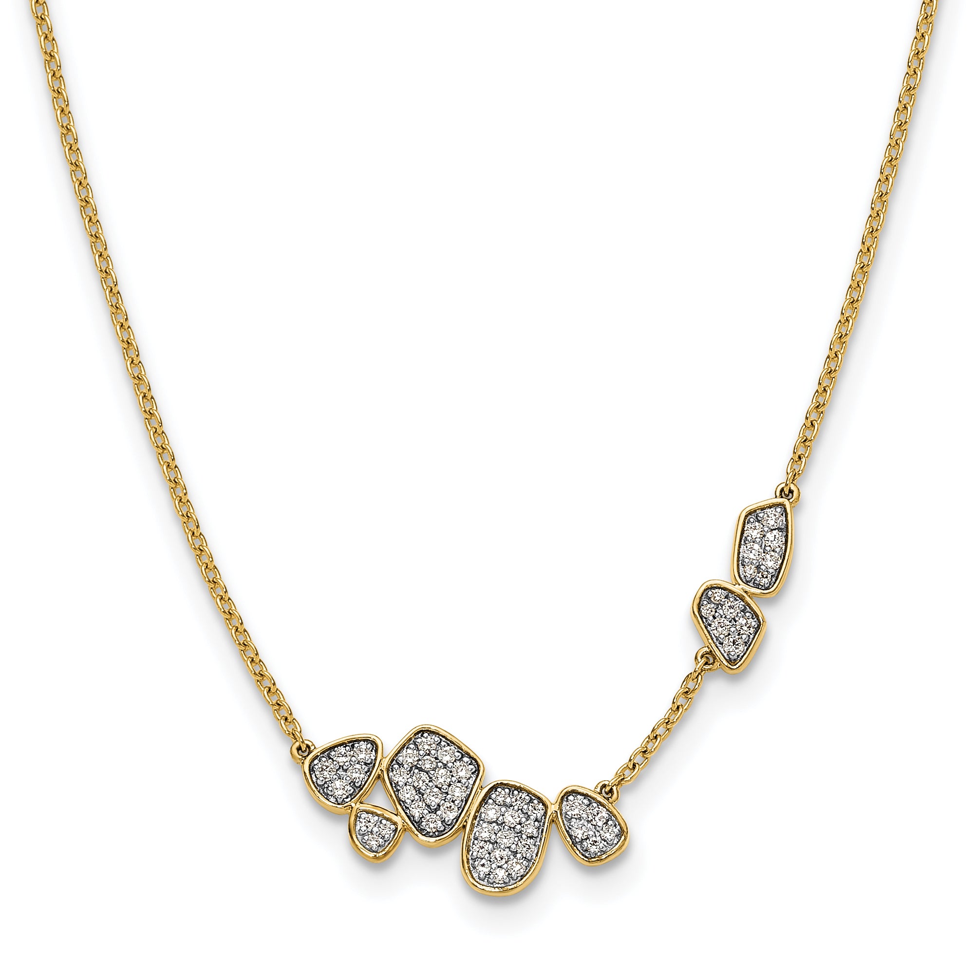 14K Lab Grown Diamond Cluster Necklace