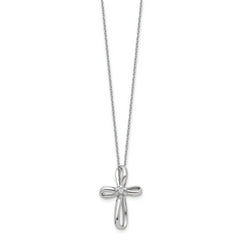 14K White Gold Lab Grown Diamond Cross Necklace