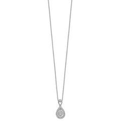 14K White Gold Lab Grown Diamond Teardrop Pendant Necklace