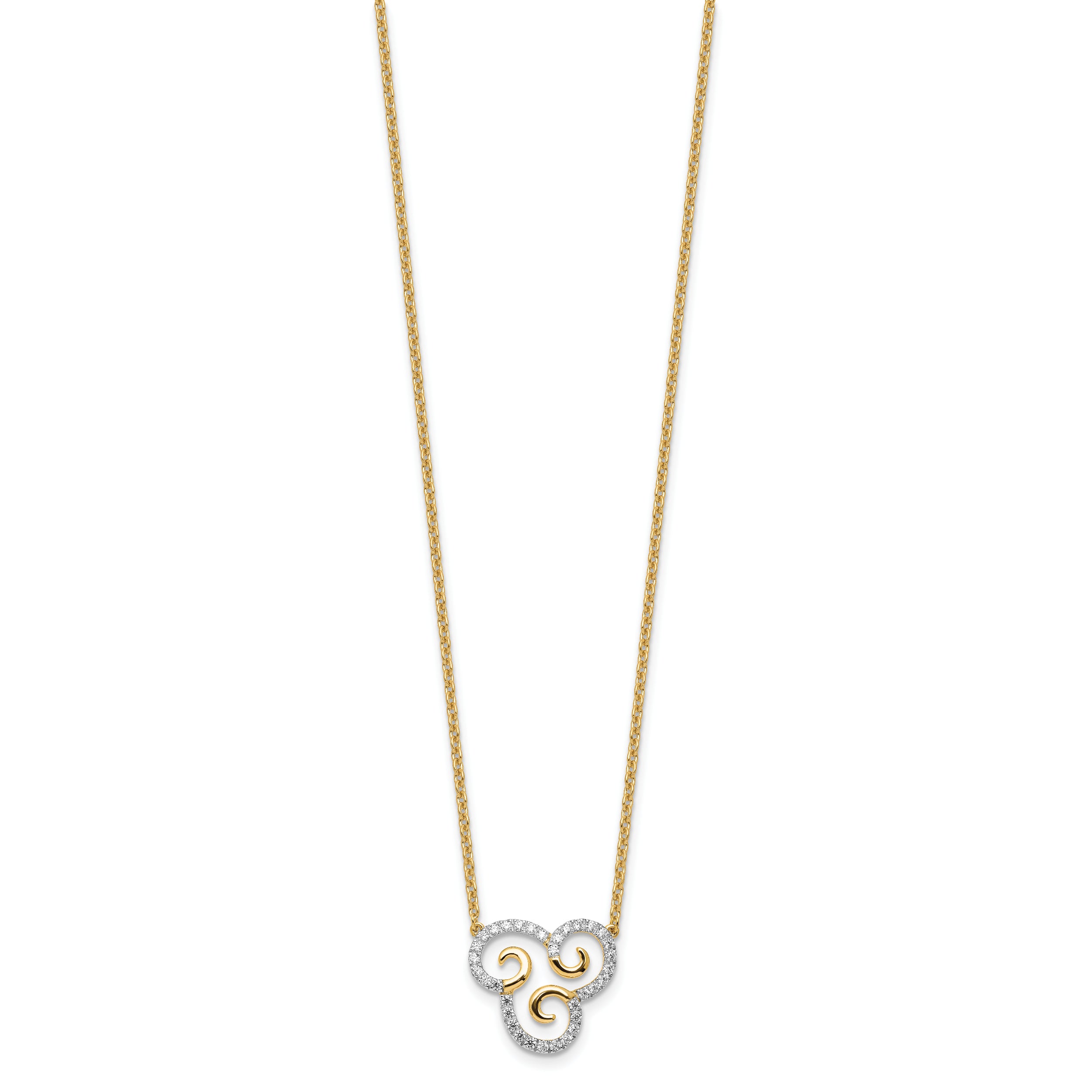 14K Lab Grown Diamond Swirls Necklace