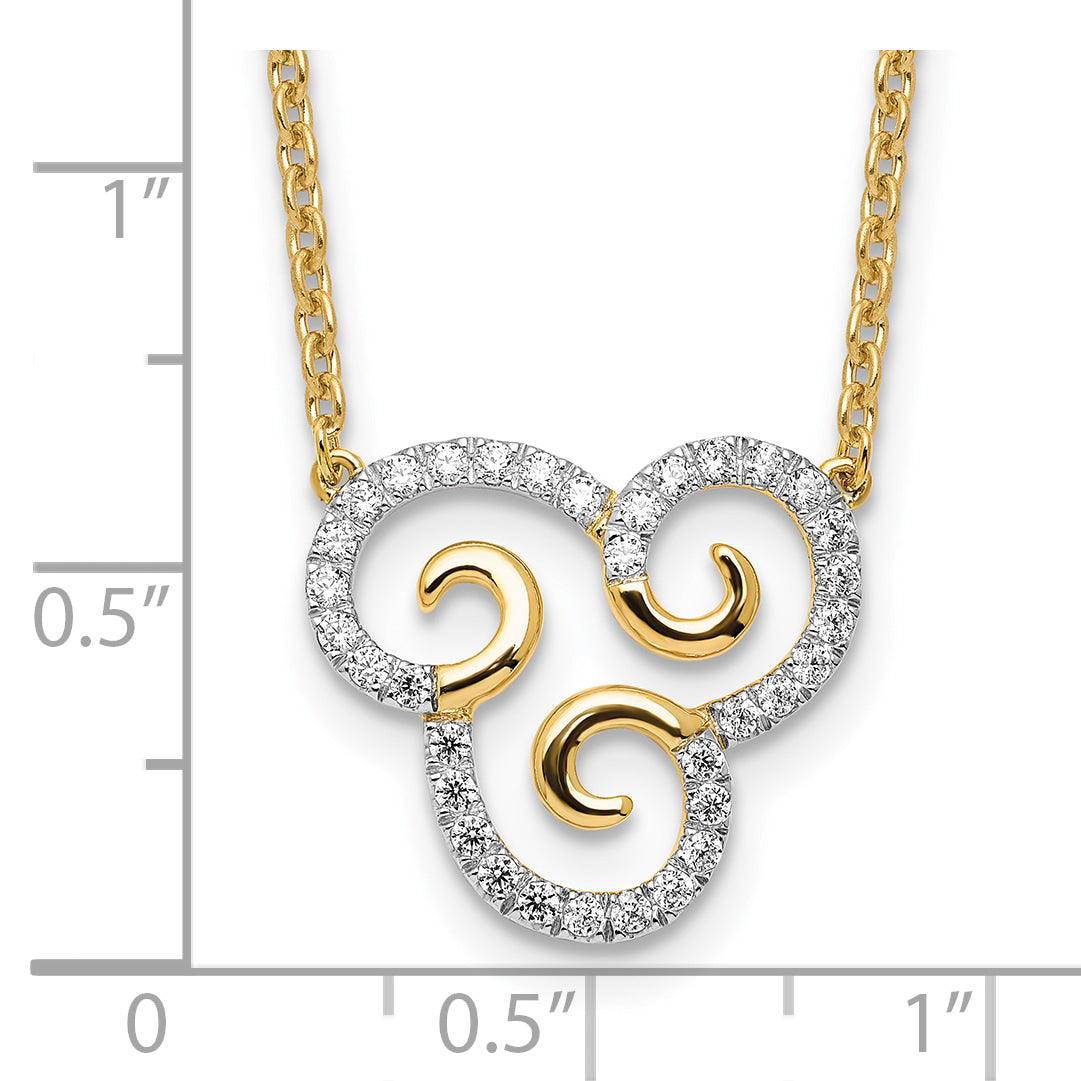 14K Lab Grown Diamond Swirls Necklace