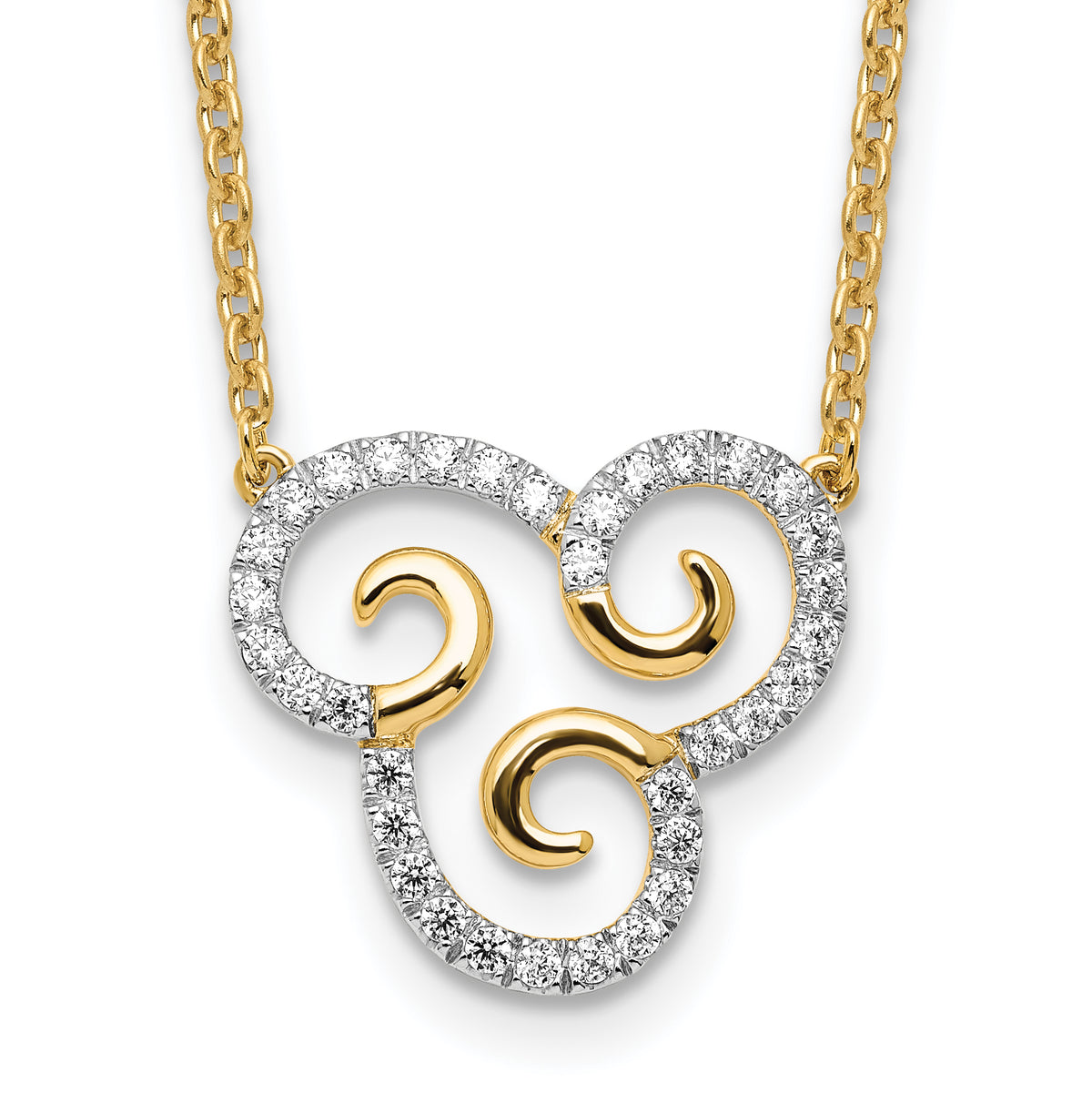 14K Lab Grown Diamond Swirls Necklace