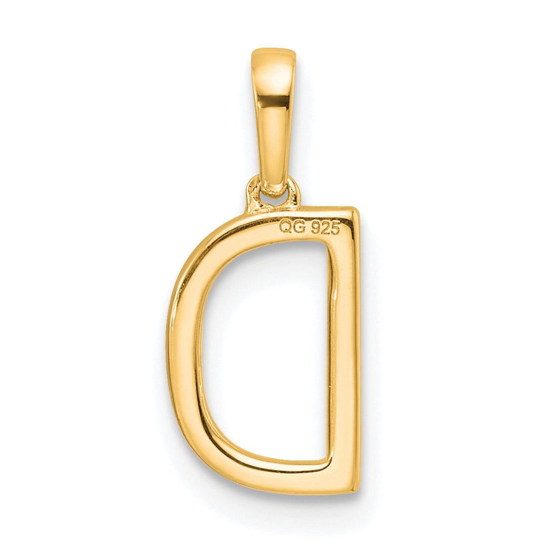 10K Diamond Letter D Initial Pendant