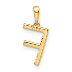 10K Diamond Letter F Initial Pendant