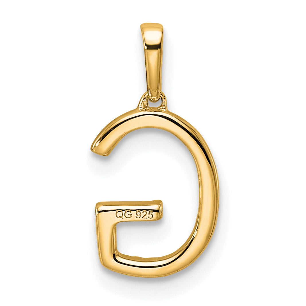 10K Diamond Letter G Initial Pendant