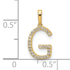 10K Diamond Letter G Initial Pendant