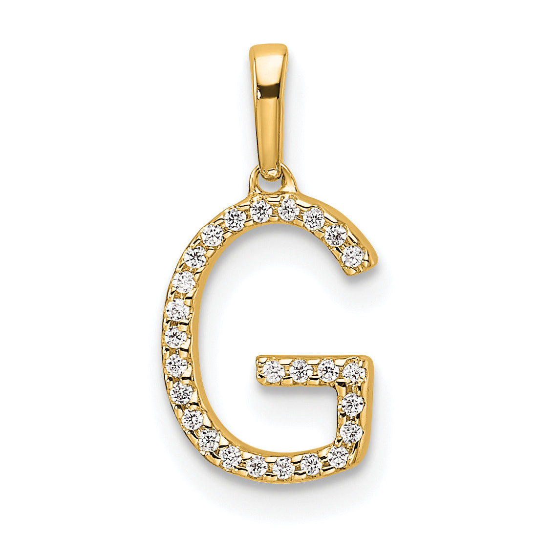 10K Diamond Letter G Initial Pendant