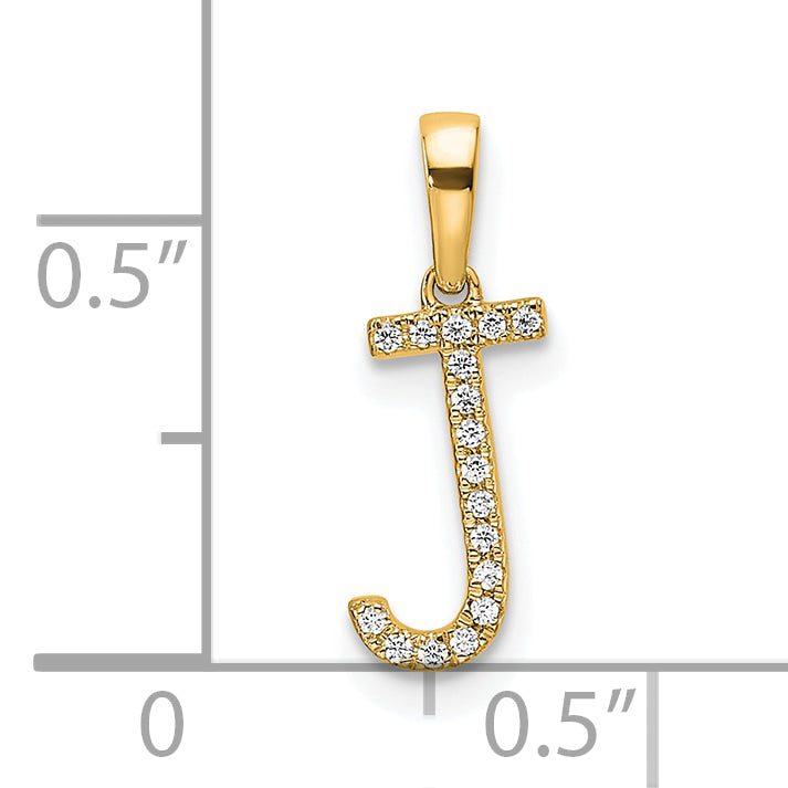 10K Diamond Letter J Initial Pendant