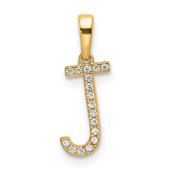 10K Diamond Letter J Initial Pendant