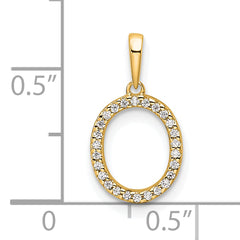 10K Diamond Letter O Initial Pendant