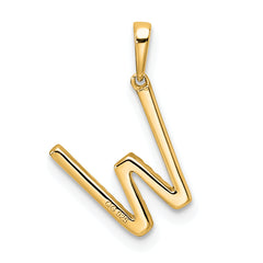 10K Diamond Letter W Initial Pendant