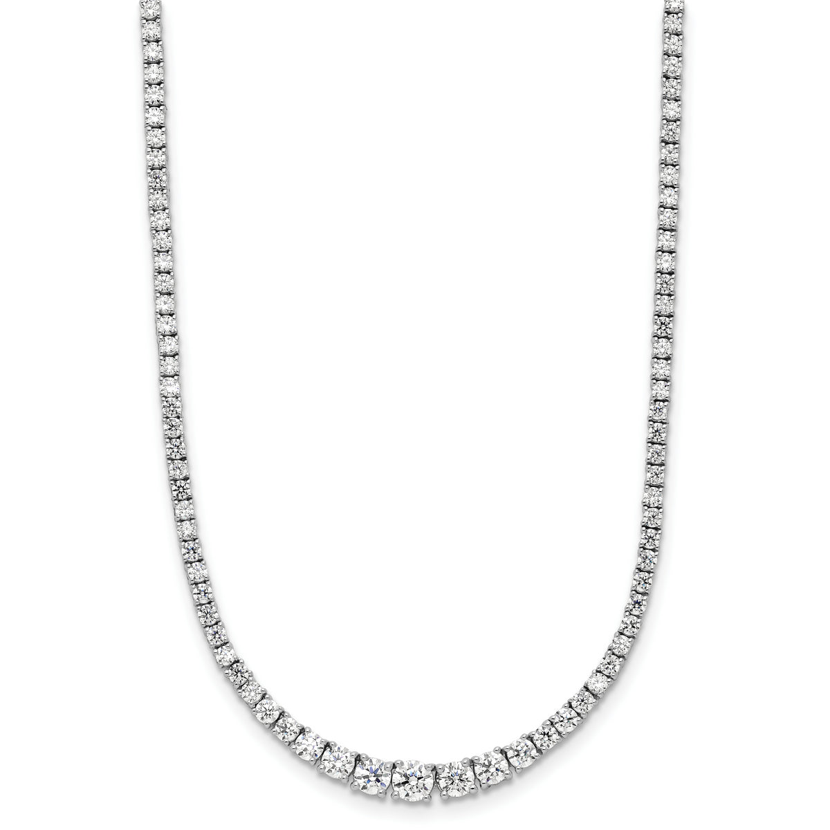 14kw Graduating Lab Grown Diamond Tennis Style Bolo Necklace