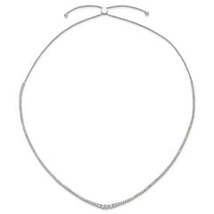 14kw Graduating Lab Grown Diamond Tennis Style Bolo Necklace